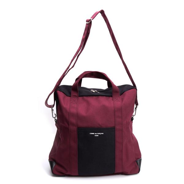 COMME des GARCONS HOMME 2-Way Shoulder Bag Bordeaux Black