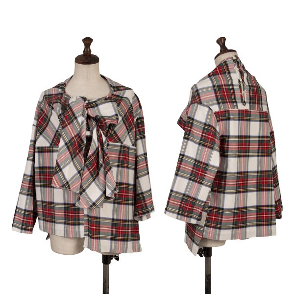 tricot COMME des GARCONS Tartan Check Blouse Red Size S