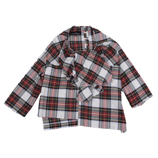 tricot COMME des GARCONS Tartan Check Blouse Red Size S