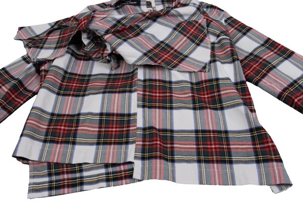 tricot COMME des GARCONS Tartan Check Blouse Red Size S