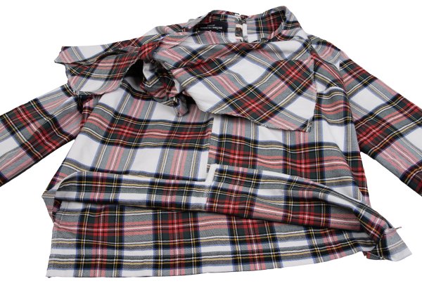 tricot COMME des GARCONS Tartan Check Blouse Red Size S