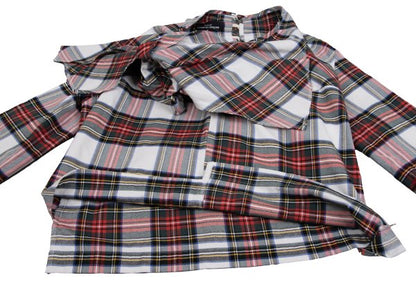 tricot COMME des GARCONS Tartan Check Blouse Red Size S