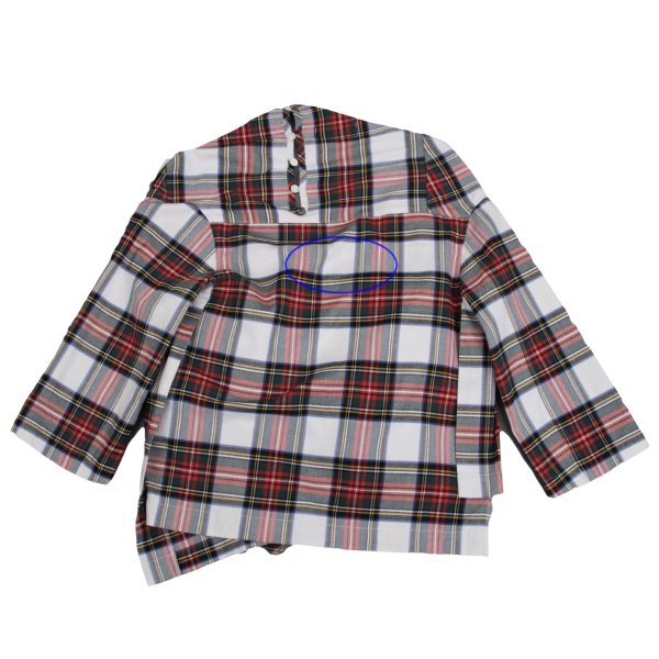 tricot COMME des GARCONS Tartan Check Blouse Red Size S