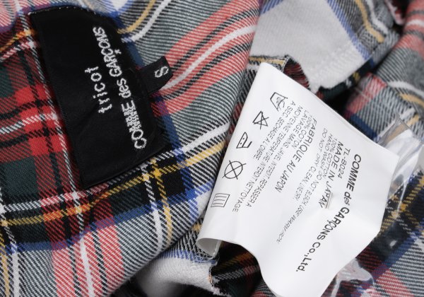 tricot COMME des GARCONS Tartan Check Blouse Red Size S