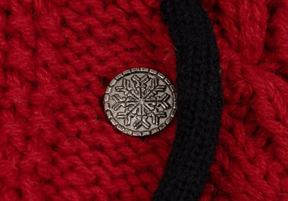 Ralph Lauren Wool Tyrolean Cable Knit Vest Red Black Size M