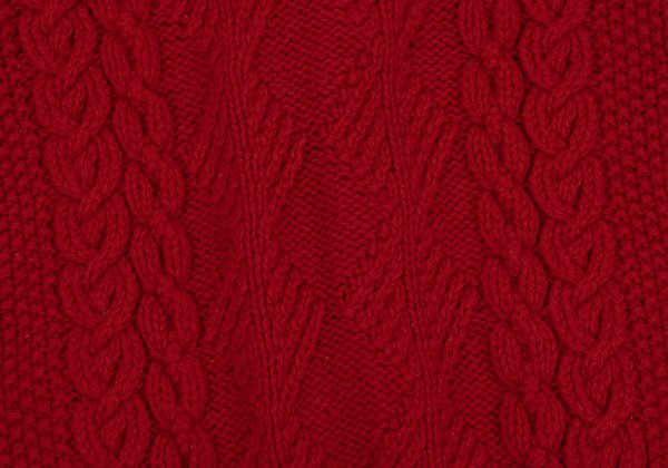 Ralph Lauren Wool Tyrolean Cable Knit Vest Red Black Size M