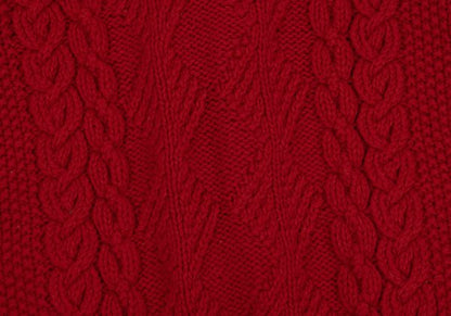 Ralph Lauren Wool Tyrolean Cable Knit Vest Red Black Size M