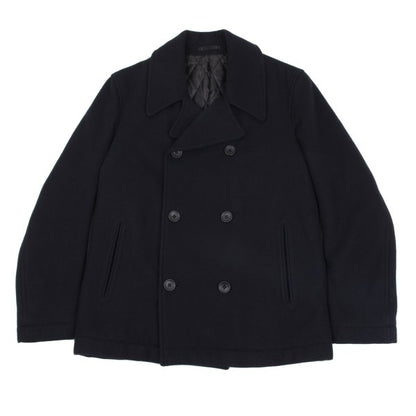 BEAMS Wool Blend Padded Pea Coat Navy Size M