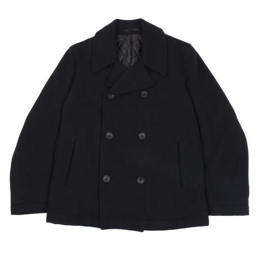 BEAMS Wool Blend Padded Pea Coat Navy Size M