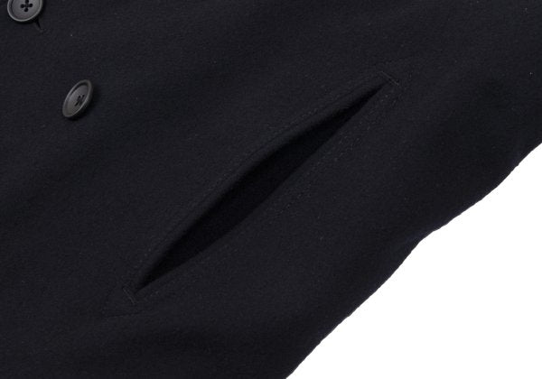 BEAMS Wool Blend Padded Pea Coat Navy Size M