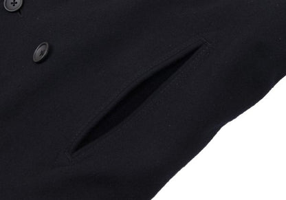 BEAMS Wool Blend Padded Pea Coat Navy Size M