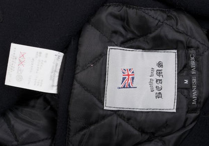 BEAMS Wool Blend Padded Pea Coat Navy Size M