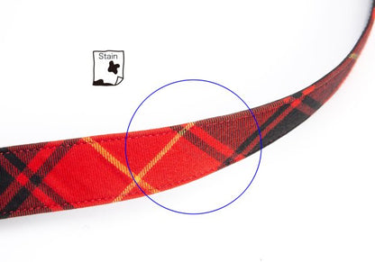 COMME des GARCONS HOMME Leather Trim Tartan Check Belt Red