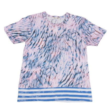 COMME des GARCONS Hem Border T-Shirt Pink/Blue Size M