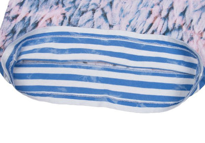 COMME des GARCONS Hem Border T-Shirt Pink/Blue Size M