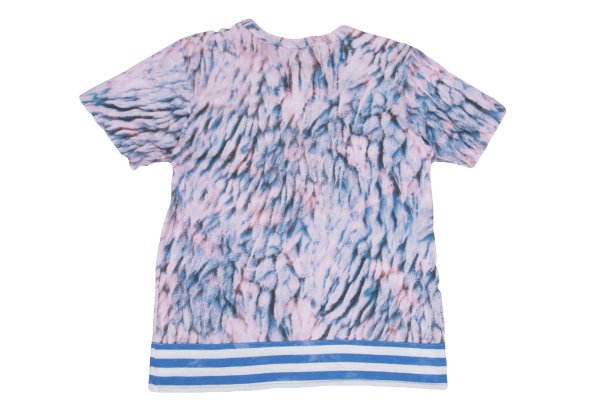 COMME des GARCONS Hem Border T-Shirt Pink/Blue Size M