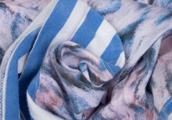 COMME des GARCONS Hem Border T-Shirt Pink/Blue Size M