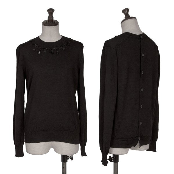 tricot COMME des GARCONS Beaded Open Back Knit Black Size S