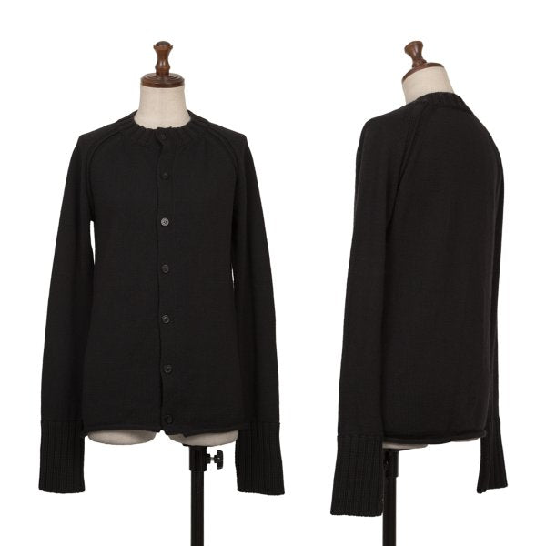 Yohji Yamamoto NOIR Wool Crewneck Knit Cardigan Navy Size 2