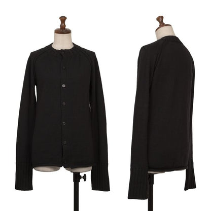 Yohji Yamamoto NOIR Wool Crewneck Knit Cardigan Navy Size 2