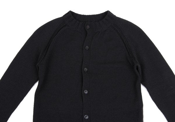 Yohji Yamamoto NOIR Wool Crewneck Knit Cardigan Navy Size 2