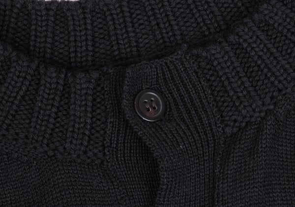 Yohji Yamamoto NOIR Wool Crewneck Knit Cardigan Navy Size 2