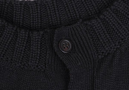 Yohji Yamamoto NOIR Wool Crewneck Knit Cardigan Navy Size 2