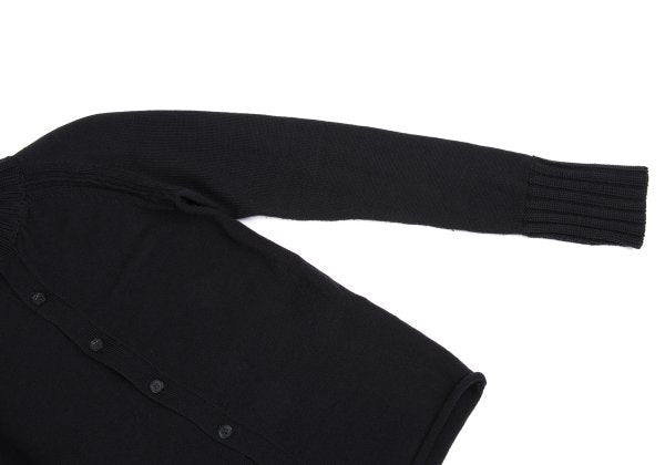Yohji Yamamoto NOIR Wool Crewneck Knit Cardigan Navy Size 2