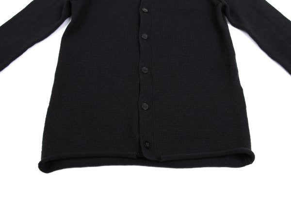 Yohji Yamamoto NOIR Wool Crewneck Knit Cardigan Navy Size 2