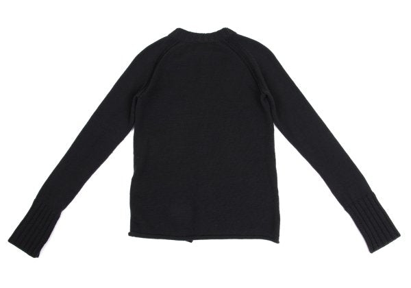 Yohji Yamamoto NOIR Wool Crewneck Knit Cardigan Navy Size 2