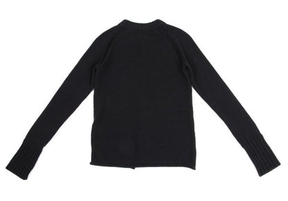 Yohji Yamamoto NOIR Wool Crewneck Knit Cardigan Navy Size 2