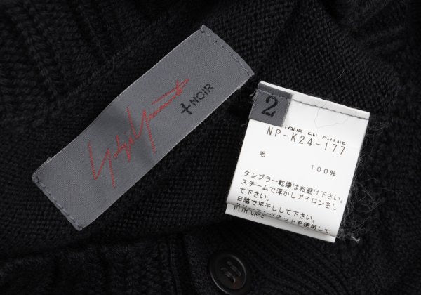 Yohji Yamamoto NOIR Wool Crewneck Knit Cardigan Navy Size 2