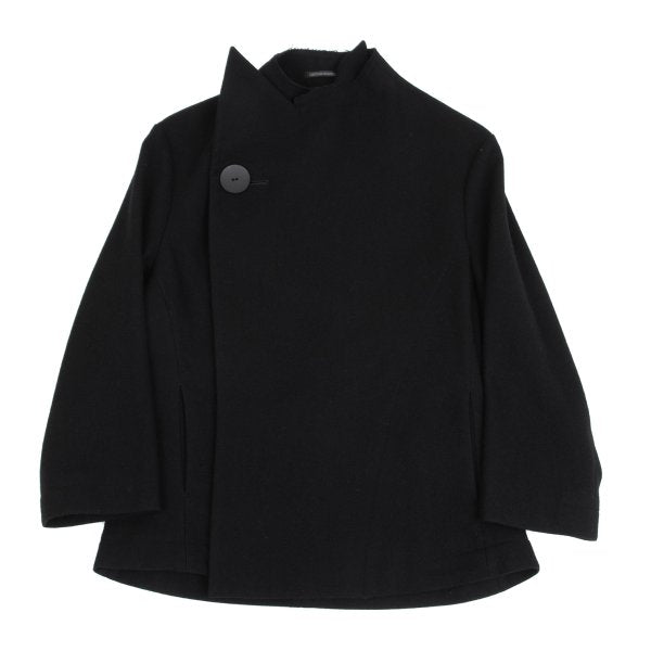 Yohji Yamamoto FEMME Wool Nylon Raw-Edge Jacket Black Size 1