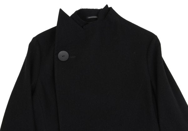 Yohji Yamamoto FEMME Wool Nylon Raw-Edge Jacket Black Size 1