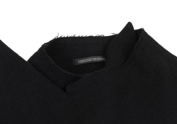 Yohji Yamamoto FEMME Wool Nylon Raw-Edge Jacket Black Size 1