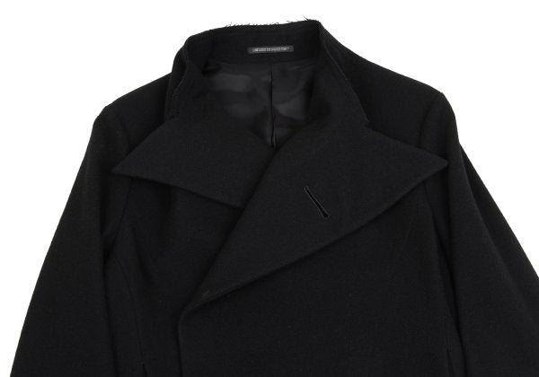 Yohji Yamamoto FEMME Wool Nylon Raw-Edge Jacket Black Size 1