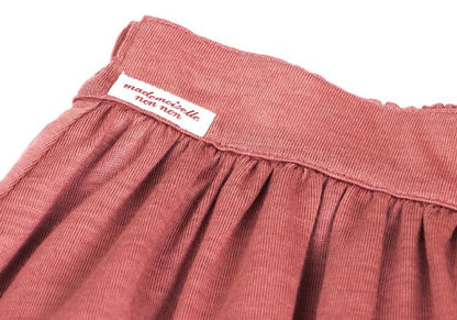 Mademoiselle NON NON Ramie Waist Gather Skirt Pink Size M