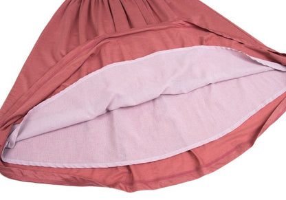 Mademoiselle NON NON Ramie Waist Gather Skirt Pink Size M