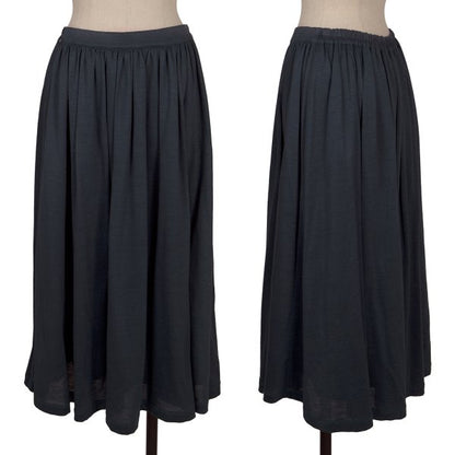 Mademoiselle NON NON Ramie Waist Gather Skirt Navy Size M