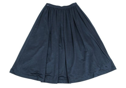 Mademoiselle NON NON Ramie Waist Gather Skirt Navy Size M