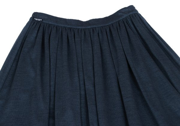 Mademoiselle NON NON Ramie Waist Gather Skirt Navy Size M