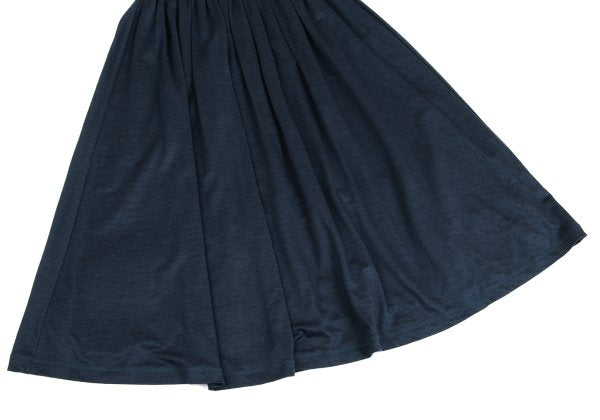 Mademoiselle NON NON Ramie Waist Gather Skirt Navy Size M