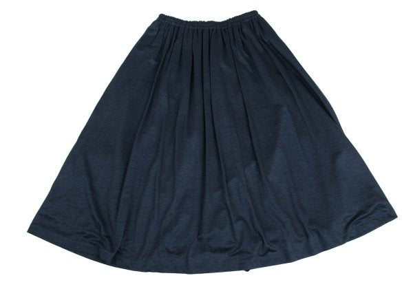 Mademoiselle NON NON Ramie Waist Gather Skirt Navy Size M
