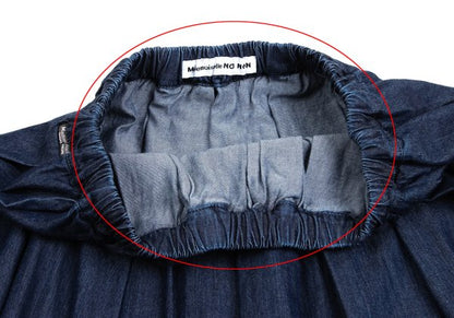 Mademoiselle NON NON Indigo Dyed Waist Tuck Skirt Size M
