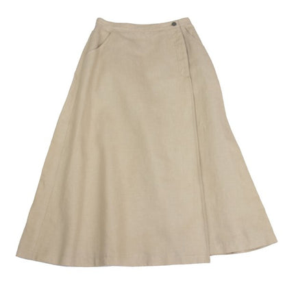 Mademoiselle NON NON Linen Cotton Wrap Skirt Beige Size 38M