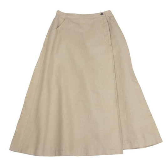 Mademoiselle NON NON Linen Cotton Wrap Skirt Beige Size 38M