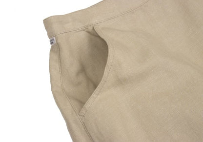Mademoiselle NON NON Linen Cotton Wrap Skirt Beige Size 38M