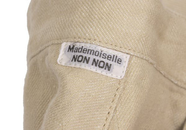 Mademoiselle NON NON Linen Cotton Wrap Skirt Beige Size 38M