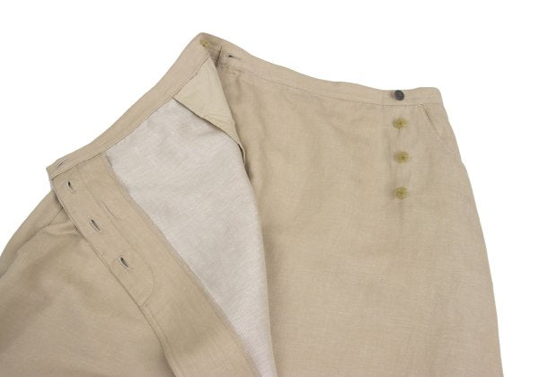 Mademoiselle NON NON Linen Cotton Wrap Skirt Beige Size 38M