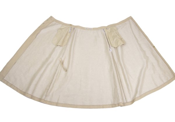 Mademoiselle NON NON Linen Cotton Wrap Skirt Beige Size 38M